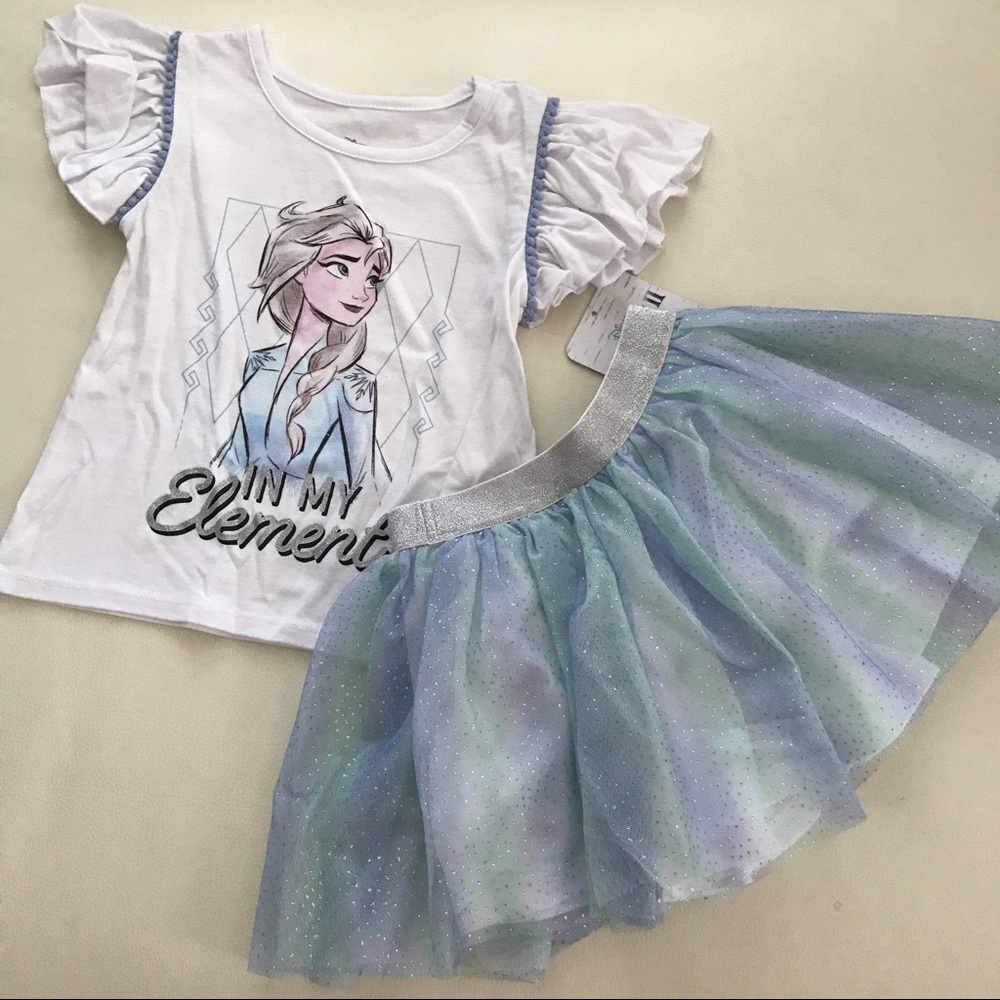 Disney Frozen Elsa Sparkly Skirt Set - Picture 4 of 6